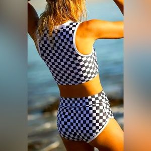 Checkered swim suit